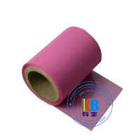 Nilon Taffeta Label cetak warna Amethyst tekstil mencuci Resin warna termal pita tinta