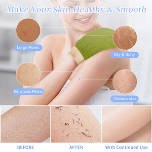 All'ingrosso Logo personalizzato 100% viscosa ecologici guanti da bagno marocchino esfoliante forma ovale di forma di canapa luffah per l'applicazione del corpo - Product Image 4