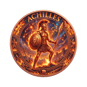 Moneda Conmemorativa de 1 oz .999 de Cobre Fino Estampada e Impresa con UV, <span class=keywords><strong>Jason</strong></span> Argonauts, Símbolo de Protección de Medusa del Pelo de Oro, Mitología Griega - Product Image 1