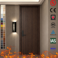 Porte simple en bois insonorisée et ignifugée pour hôtel et appartement, homologuée UL et CE, résistante au feu pendant 45 minutes, avec cadre