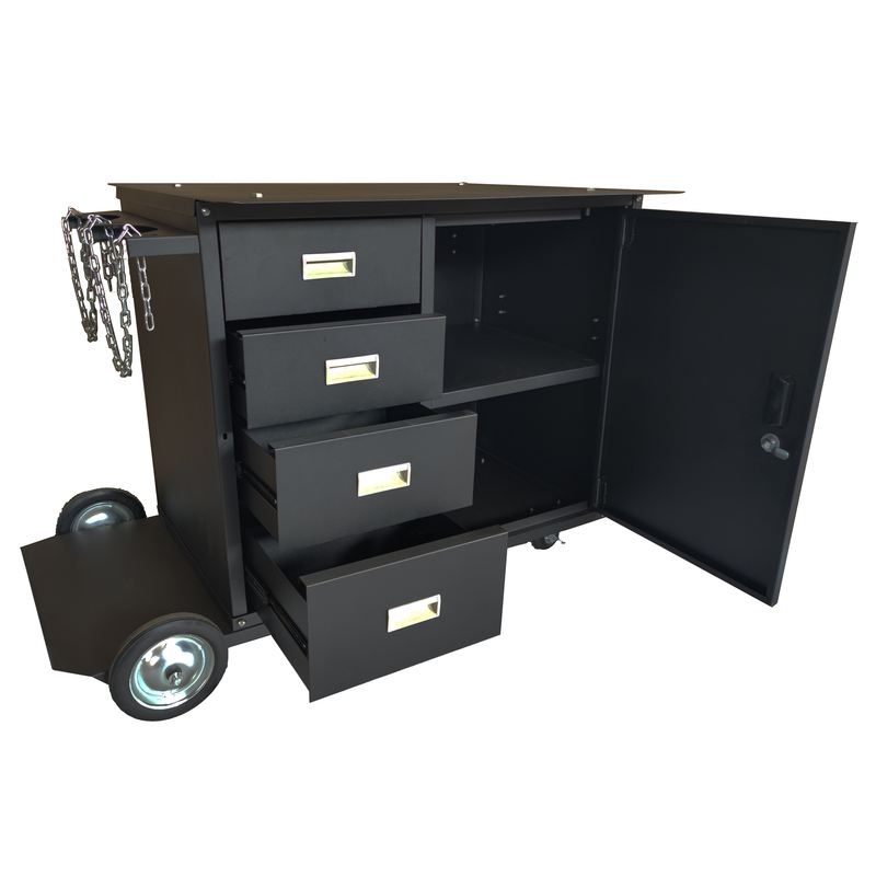 Black Welding Cart With Storage for