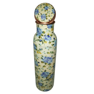 Botella de agua de cobre puro con estampado de flores, MEENA - Product Image 3
