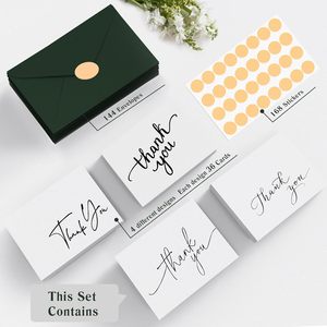 Goefun 144 Cartes de <span class=keywords><strong>Remerciement</strong></span> avec Enveloppes, Lot en Gros 4x6, Notes Vides Vertes pour Mariage, Baby Shower, Bridal Shower, <span class=keywords><strong>Funérailles</strong></span> - Fabriqué en Chine - Product Image 2
