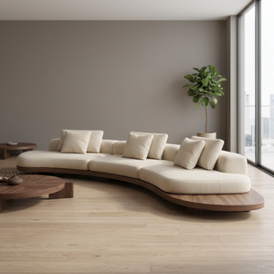 Conjunto de Sofás Curvos Modernos para Exteriores, Muebles de Patio Minimalistas de Lujo, Impermeables, para Villa, Resort, Jardín, Terraza - Product Image 2