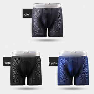 Boxer à jambes longues personnalisé de haute qualité pour hommes Short de sport tricoté respirant à la mode uni pleine taille Long Boxer Shorts - Product Image 5