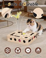 Jouet interactif en bois pour chat, idéal pour l'intérieur, avec lime à griffes, balles à gratter et baguette à plumes – Vente en gros