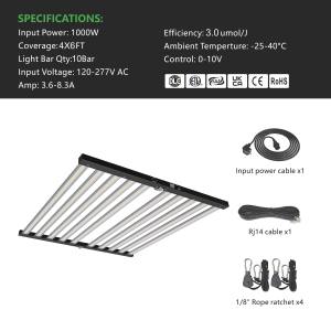 HongYi ew 10 قضبان قابلة للطي LED تنمو ضوء شرائط PPE بألوان الطيف الكامل تنمو أضواء CE DLC ETL معتمدة - Product Image 2