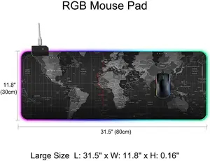 RGB משחקי משטח עכבר LED 80*30CM משטח עכבר מקצועי עמיד למים מחשב מקלדת שולחן מחצלת עם נוגד החלקת גומי בסיס עבור גיימר