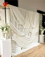 Rideaux de perles DIY lisses pour mariage, accessoires de défilé, chaîne de perles en fil de perle, toile de fond de plafond pour fête