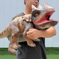 Marioneta de Dinosaurio Animatrónico Realista de Acero, Controlada a Mano, para Niños, Uso en Centros Comerciales y Parques de Diversiones