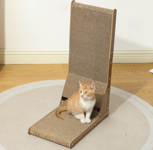Milieuvriendelijk Enkelzijdig L-Vorm Kattenkrabbord Dat Meubels Beschermt 2 In 1 Kattenkrabkussentjes Met Balspeelgoed - Product Image 1