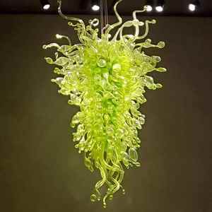 Luminaire suspendu personnalisé en verre soufflé hall d'hôtel villa décoration fête lustre de couleur à led - Product Image 3