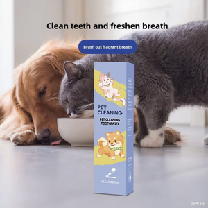 Cepillo de dientes moderno de plástico y goma para mascotas con pasta de dientes para perros y gatos, limpieza de dientes orales, eliminación de placa, solución para <span class=keywords><strong>mal</strong></span> <span class=keywords><strong>aliento</strong></span> - Product Image 1