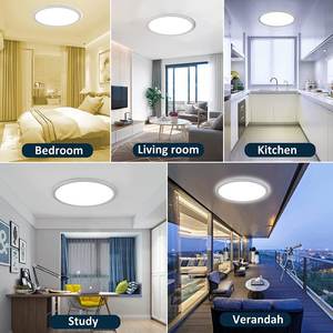 알렉사 구글 홈 12인치 24W 스마트 LED 천장등 초박형 색상 변경 RGB 천장등 2000k-6000K 플러시 마운트 패널 - Product Image 2