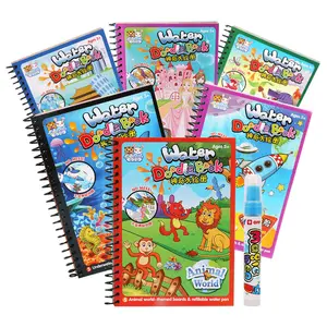 재사용 가능한 색칠하기 책 매직 워터 드로잉 북 조기 교육 완구 어린이 만화 그림 물 책 5 ~ 7 년