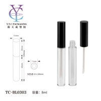 Tubes de gloss à lèvres ronds en plastique à étiquette privée, 8 ml, emballage cosmétique, conteneur avec logo personnalisé