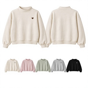 Custom Women <b>Mock</b> <b>Neck</b> Sweatshirt Oversized Fleece Pullover Casual Streetwear Cotton Blend <b>Top</b> - Product Image 1