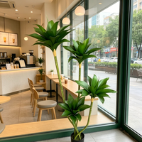 Agave artificielle en plastique de haute qualité, 4 couronnes de nénuphars, durable, haute simulation, écologique, multi-pièces, Thanksgiving