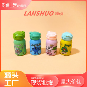 Lanshuo – Mini bouteille en résine, Kit de bricolage pour bijoux, résine plastique, forme ronde, motif alphabet, pour projets créatifs - Product Image 5