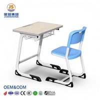 Ensemble bureau et chaise pour étudiant, mobilier scolaire durable et écologique, bureau et chaise fixés pour l'éducation