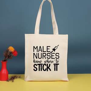 Nurse Life Women's Handbags Stethoscope Letters Canvas <b>Tote</b> <b>Bags</b> Fashion Shopping <b>Bag</b> Medicine Nurse Shoulder <b>Bags</b> - Product Image 2