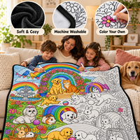 Couverture à colorier créative pour animaux de compagnie, motif floral arc-en-ciel, avec marqueurs, pour activités artistiques à domicile et cadeaux – Bestseller