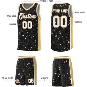Maillot de basket-ball personnalisé, nom et numéro personnalisés, uniforme d'entraînement respirant unisexe pour adultes, col en V, 320g - Product Image 2