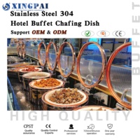 XINGPAI Rond de luxe suspendu chauffe-plats hôtel mariage Buffet équipement chauffage ensemble de chauffe-plats pour restauration restaurant