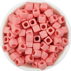 Popular Design 100/bag <b>Acrylic</b> Solid Color Square Large Hole <b>Bead</b> Gasket DIY Jewelry Accessories - Product Image 6