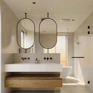 Vente en gros d'évier moderne lavabo vanité maquillage rangement miroir salle de bain armoire