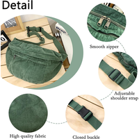 Bolso Bandolera de Pana Unisex Personalizado, Riñonera Grande, Bolso de Hombro, Bonito Bolso de Viaje, Riñonera Deportiva para Mujer y Hombre
