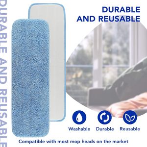 Dual-Use Microfiber <b>Flat</b> <b>Mop</b> Head Wet/Dry Magic Lazy <b>Mop</b> Pads Aluminum Plastic Handle Super Water Absorption Durable 70-80% - Product Image 2
