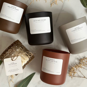 Paket sampel stoples lilin kaca berwarna 2.5OZ 8OZ 10OZ 12OZ 16OZ dengan stoples gaya acak desain kotak stoples lilin buta - Product Image 5