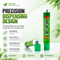 Tube d'emballage personnalisé pour condiment wasabi, en PE de qualité alimentaire ou en plastique aluminium, avec bouchon à vis, impression UV, 12,7-35 mm