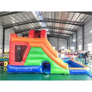 Tobogán Acuático Inflable Comercial <span class=keywords><strong>con</strong></span> <span class=keywords><strong>Casa</strong></span> de Brinco y <span class=keywords><strong>Piscina</strong></span>, Combo Húmedo/Seco Rojo y Azul, Castillo Hinchable <span class=keywords><strong>para</strong></span> Niños - Product Image 3