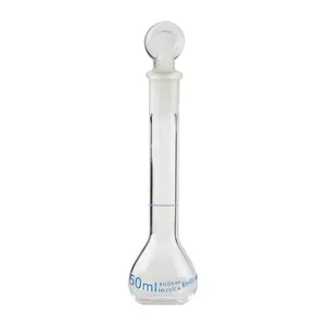 Verrerie <span class=keywords><strong>de</strong></span> laboratoire <span class=keywords><strong>de</strong></span> 5 à 2000 <span class=keywords><strong>ml</strong></span>, réutilisable, en verre borosilicate <span class=keywords><strong>de</strong></span> classe A, flacons volumétriques chimiques avec bouchon en verre - Product Image 1