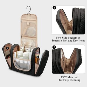 OEM <b>Women</b> Hanging Toiletry Bag Travel Makeup Bag for <b>Shampoo</b> Accessories Dry Wet Separation Cosmetic Bags - Product Image 5