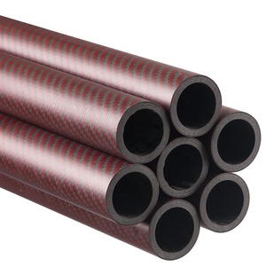 <span class=keywords><strong>Tube</strong></span> en fibre de <span class=keywords><strong>carbone</strong></span> <span class=keywords><strong>Kevlar</strong></span> rouge/noir, léger, résistant, tailles personnalisées - Product Image 1
