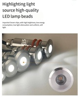 Lampe LED Mini Souterraine Étanche IP68 24V Basse Tension 3500K Blanc Chaud, Lampe Grille Étoilée pour Éclairage Paysager et Marches Extérieures