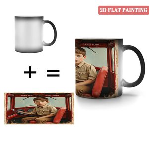 Taza Mágica de Cerámica de 11 oz, Cambia de Color con el Calor, Interior Negro Esmerilado, Fácil de Limpiar - Product Image 4