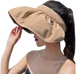 Casquettes Pare-Soleil Femme à Large Bord Amovible Protection UV Été Chapeau de <span class=keywords><strong>Plage</strong></span> avec Trou pour Queue de Cheval Cadeau Promotionnel - Product Image 5