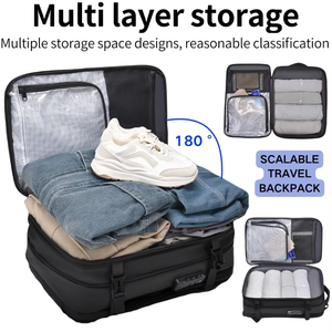 Wasserdichte Reise-Laptop-Rucksäcke Erweiterbar Große Kapazität Passwortschloss 180° °   Öffnender Vakuum-Kompressionsrucksack mit USB - Product Image 2