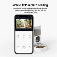 Distributeur automatique intelligent et portable pour animaux de compagnie avec Wi-Fi, application mobile, commande vocale à distance, caméra de surveillance, minuterie d'alimentation, capacité de 3L, pour usage domestique