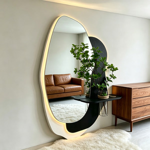 Espejo Decorativo Luminoso de Lujo con Retroiluminación LED <span class=keywords><strong>para</strong></span> Entrada, <span class=keywords><strong>Espejos</strong></span> Irregulares, Florero de Pared con Plantas Verdes <span class=keywords><strong>para</strong></span> <span class=keywords><strong>Baño</strong></span> - Product Image 1