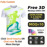 T-shirt en polyester 100% respirant à séchage rapide pour homme, design personnalisé avec logo imprimé numériquement, unisexe, pour la gym, la course à pied et les sports