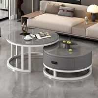 Ensemble de table basse extensible en marbre moderne minimaliste haut de gamme durable pour salons de luxe et petits appartements