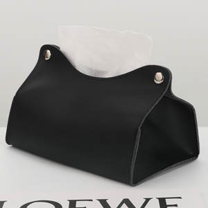 Boîte à mouchoirs en cuir minimaliste, blanc, noir, marron, kaki, autoportante, multi-usages, pour bureau, voiture, maison - Product Image 3