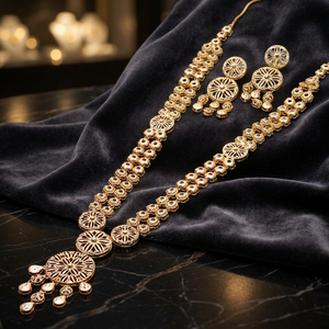 Venta al por mayor largo diseño floral indio ortodoxo joyería religiosa 14K 18K 24K chapado en oro de latón de moda joyería llena de oro - Product Image 1