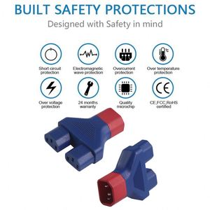 AC 250V IEC ตัวเชื่อมต่อ IEC 320 C14ปลั๊กตัวผู้ไปยังอะแดปเตอร์ตัวเชื่อมต่อตัวเมีย C13 2ทาง - Product Image 3