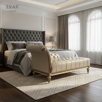 Banc de bout de lit en cuir capitonné EKAR Sovereign |   Chaise longue de style américain de luxe